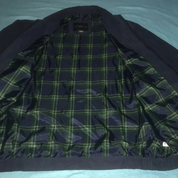 COVINGTON navy blue zip up long sleeve windbreaker jacket with pockets NEW SZ L - Picture 3 of 7